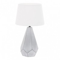 Distribuidor - Lâmpadas Diversas | Sobre Mesas Decoração | SOBREMESA CERAMICA IBI 1XE27 ZINC PANTALLA BLANCA 43X24,8X24,8 CM Ref: 160271028